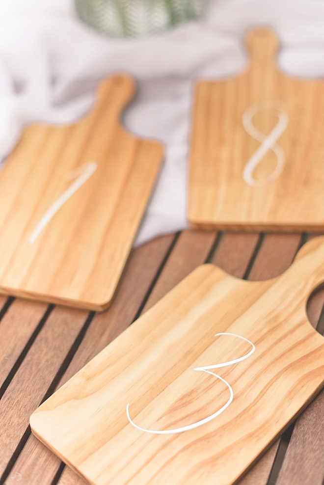 DIY Wood Wedding Table Numbers made with Cricut