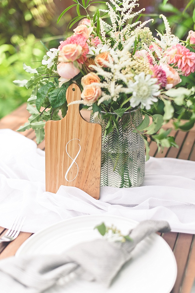 DIY Wedding Table Numbers made with Cricut