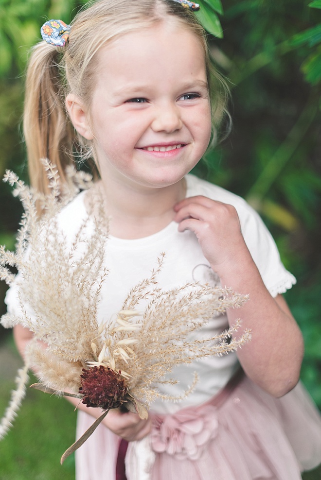 Flower girl with custom tshirt