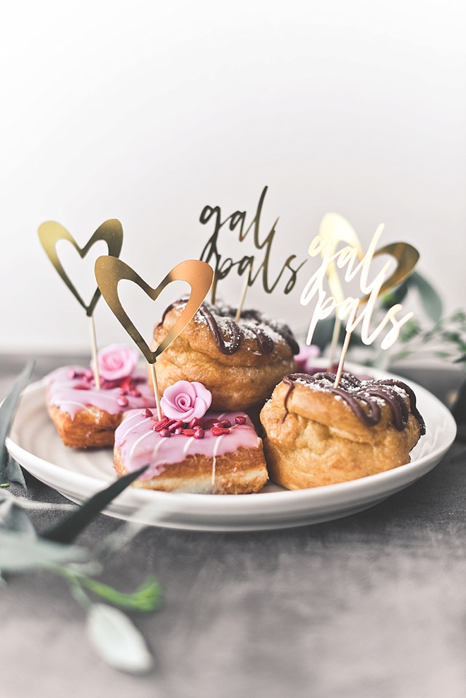 Gold Party Foil Cupcake Toppers for Galentines Day