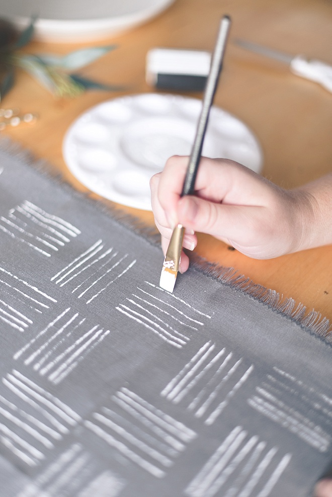 Stamping with fabric paint DIY