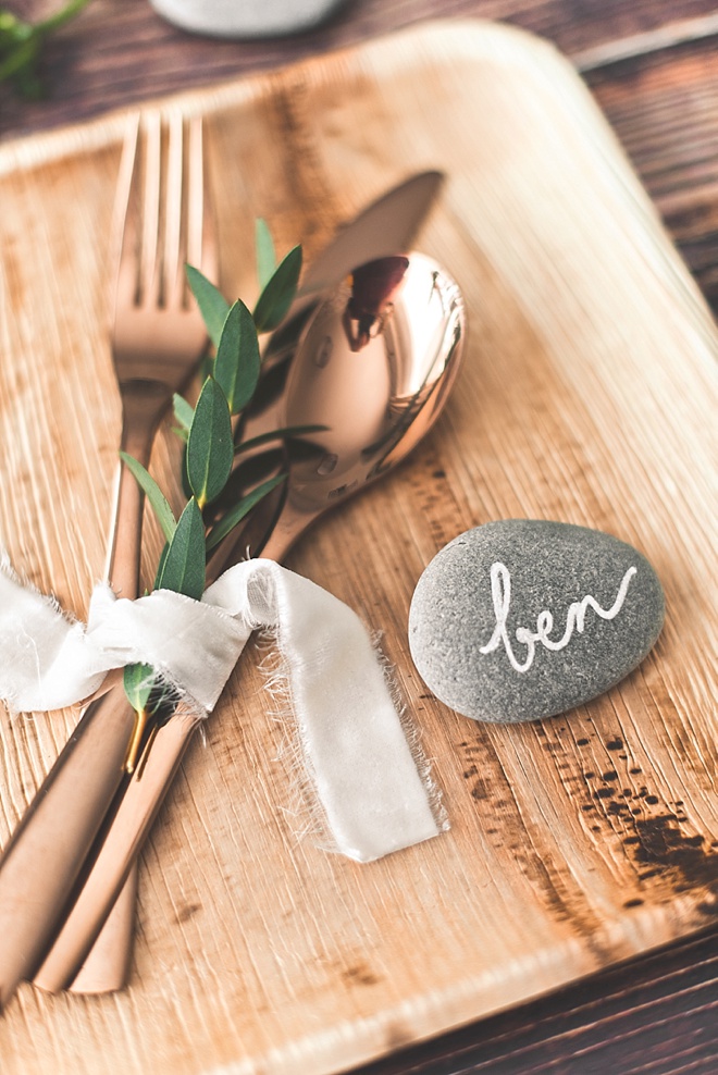 Rustic wedding place setting