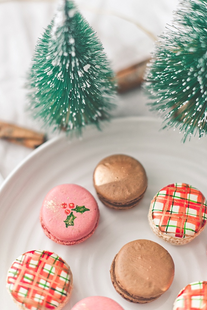 Pretty Christmas Colored Macarons DIY