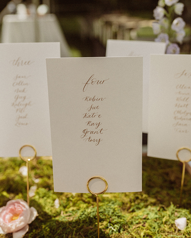 DIY creative seating chart display perfect for a garden wedding