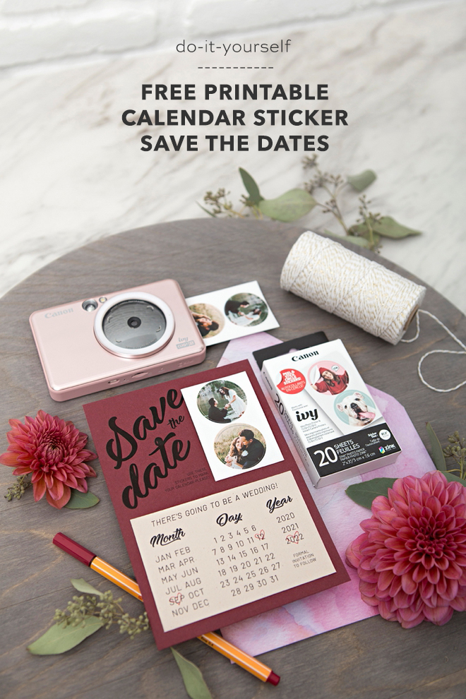 Print these Save the Dates with calendar stickers for FREE!