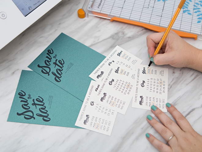 Learn how to make these adorable calendar sticker Save the Dates!