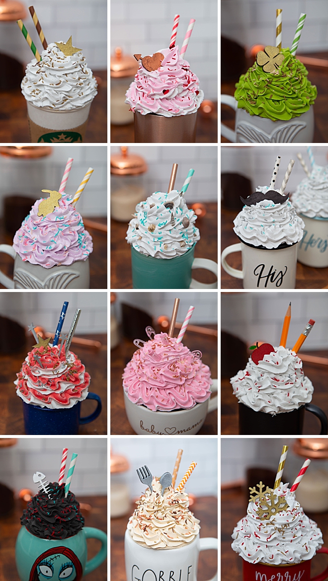 How to make the most adorable mug toppers, one for every season!