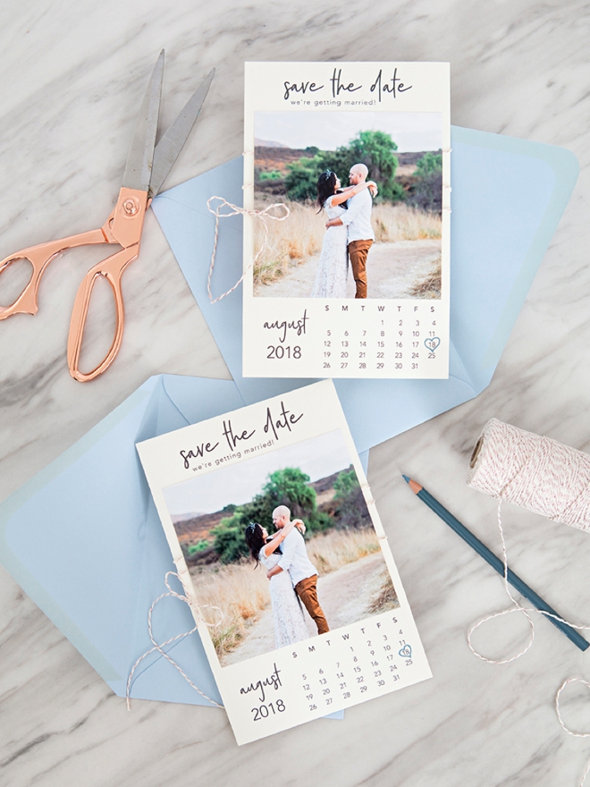 Free printable calendar style photo Save the Date invitations!
