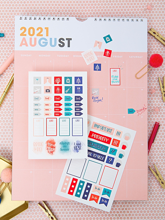 FREE printable planner stickers for brides, boss babes, and moms!