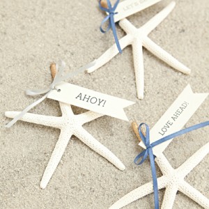 DIY Gold-tipped starfish seating cards
