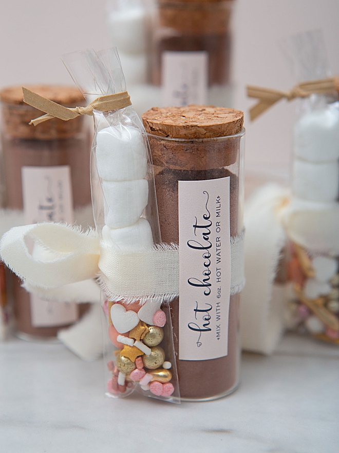 These are the most adorable hot chocolate favors ever!