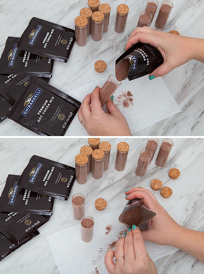 These are the most adorable hot chocolate favors ever!