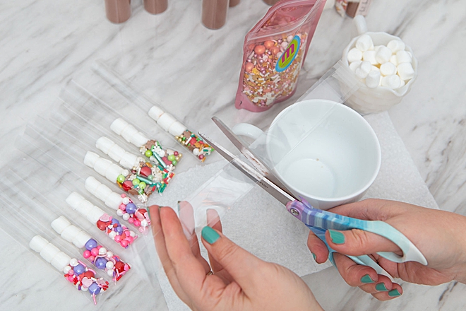 These are the most adorable hot chocolate favors ever!