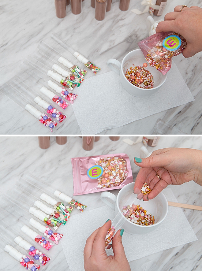 Learn how to make these adorable hot chocolate favors!