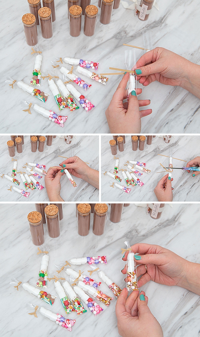 These are the most adorable hot chocolate favors ever!