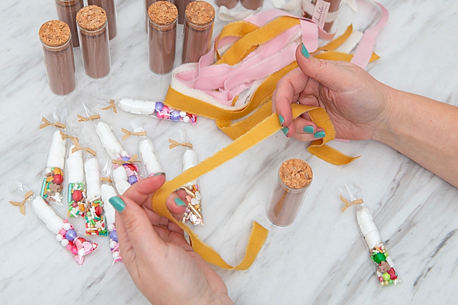 Learn how to make these adorable hot chocolate favors!