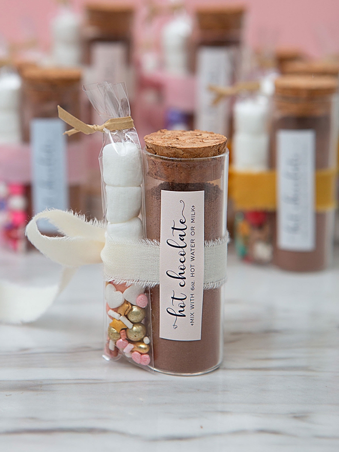 These are the most adorable hot chocolate favors ever!