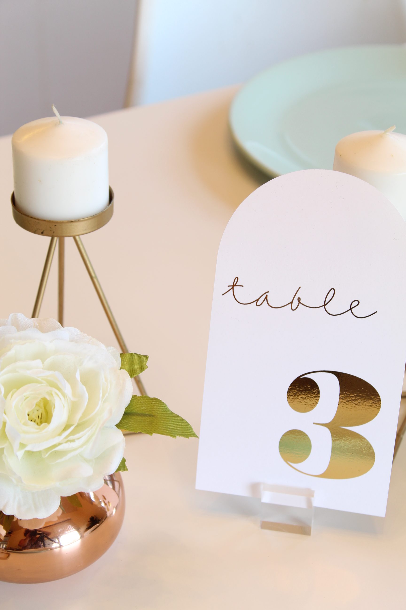 You don't want to miss these ADORABLE DIY Modern Foiled Table Numbers!