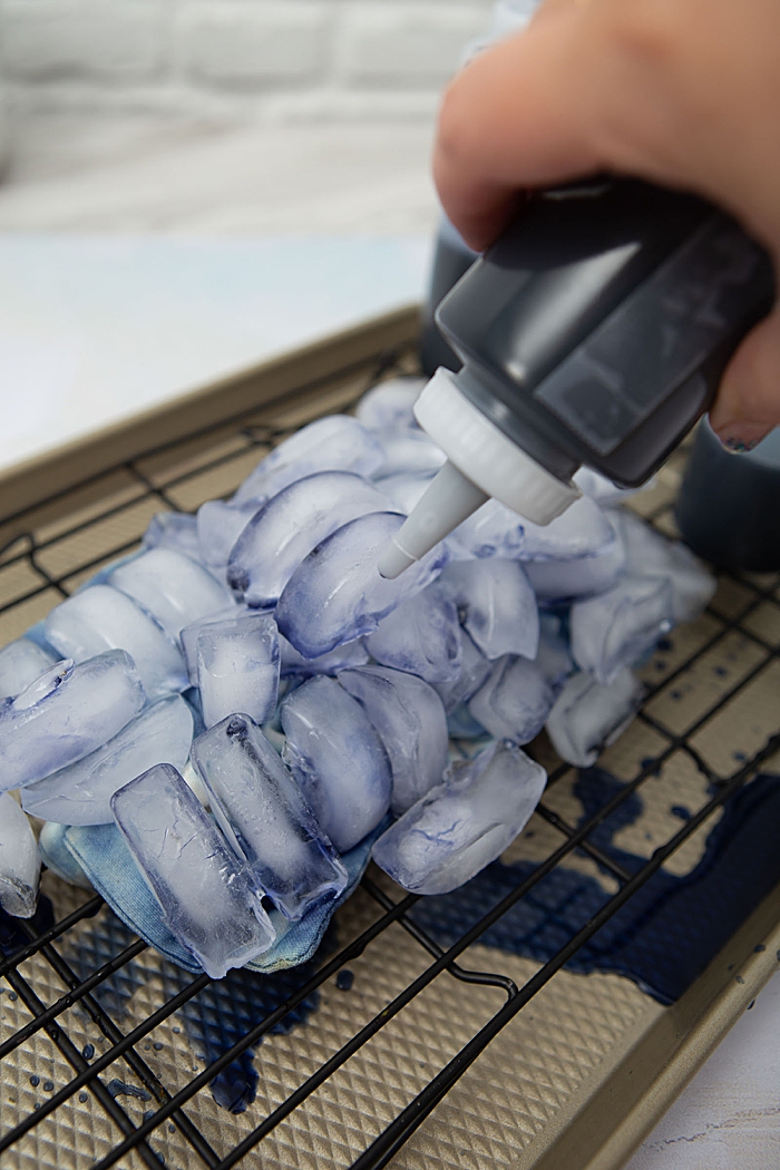 Ice Dying with liquid Rit Dye!