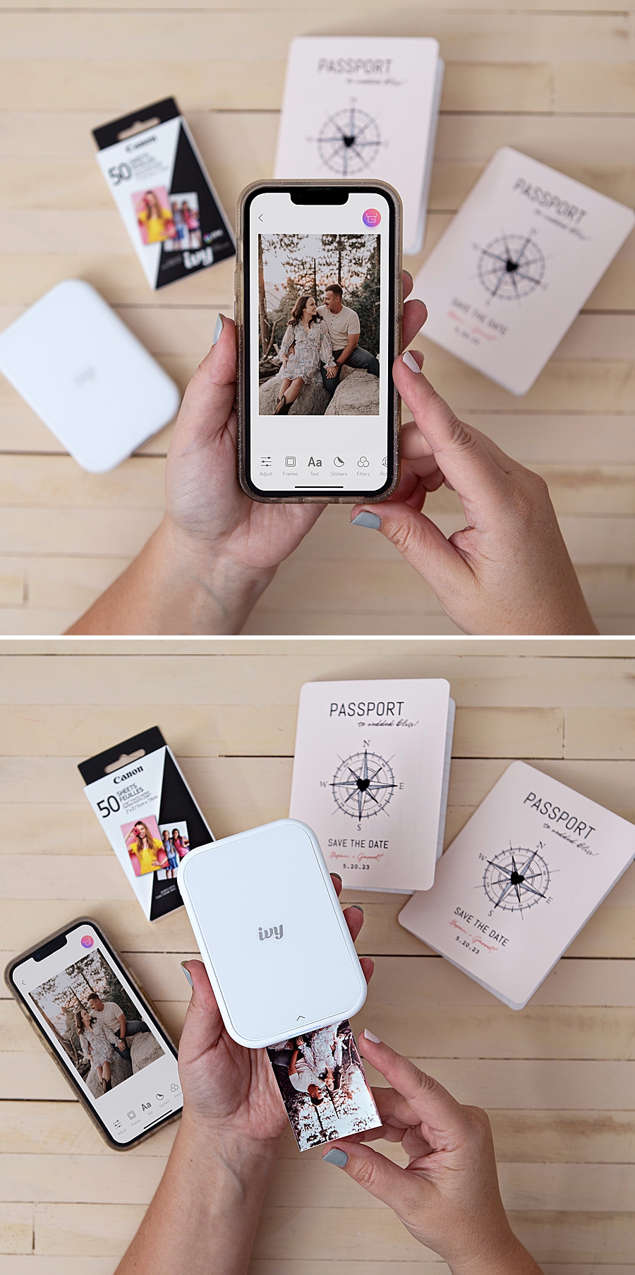 Print these darling Passport save the dates at home!