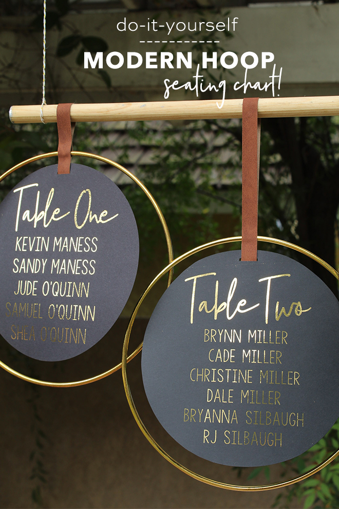 You don't want to miss this DIY Modern Hoop Seating Chart!